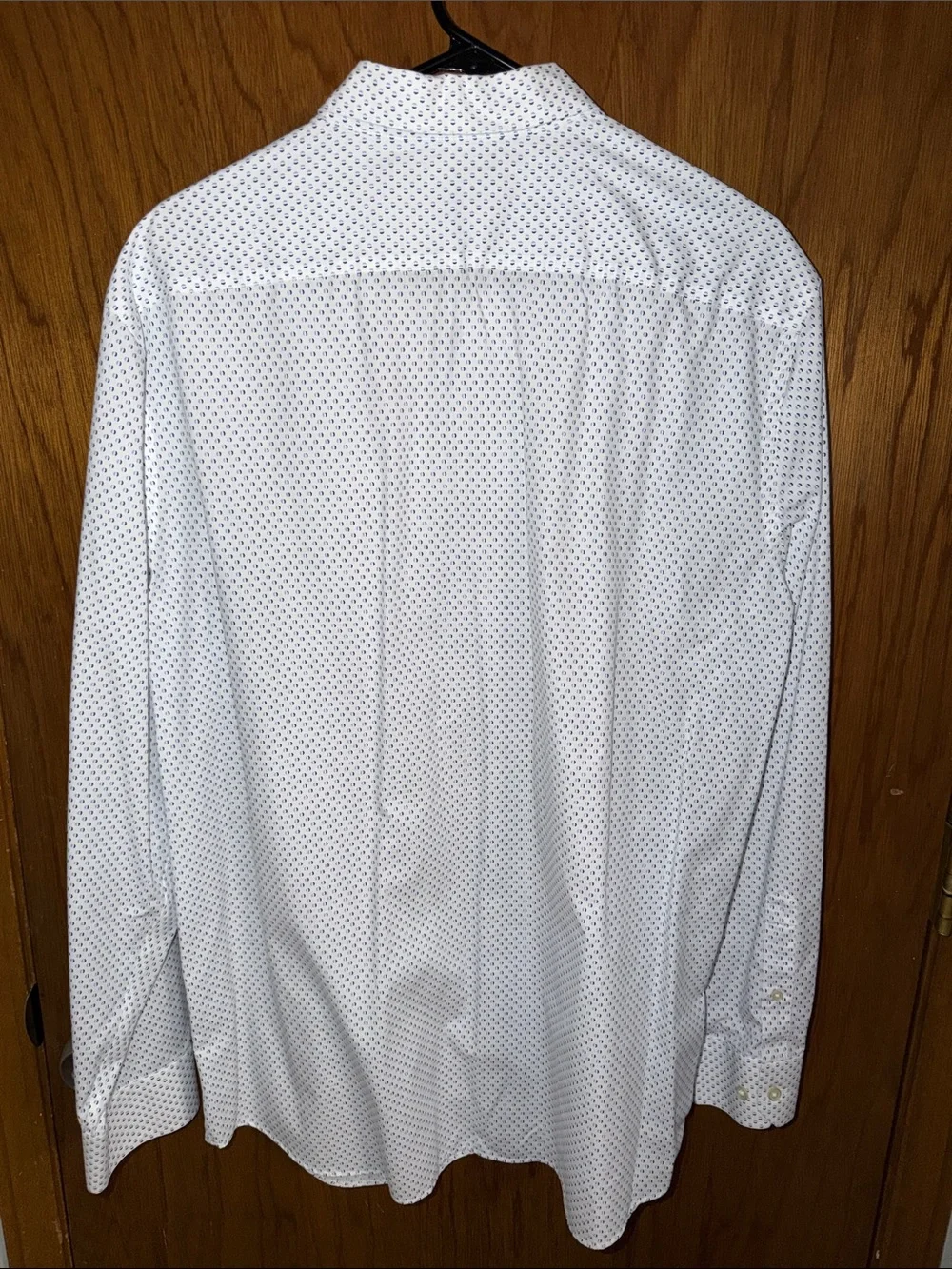 Banana Republic White Dress Shirt with Navy Micro Dots